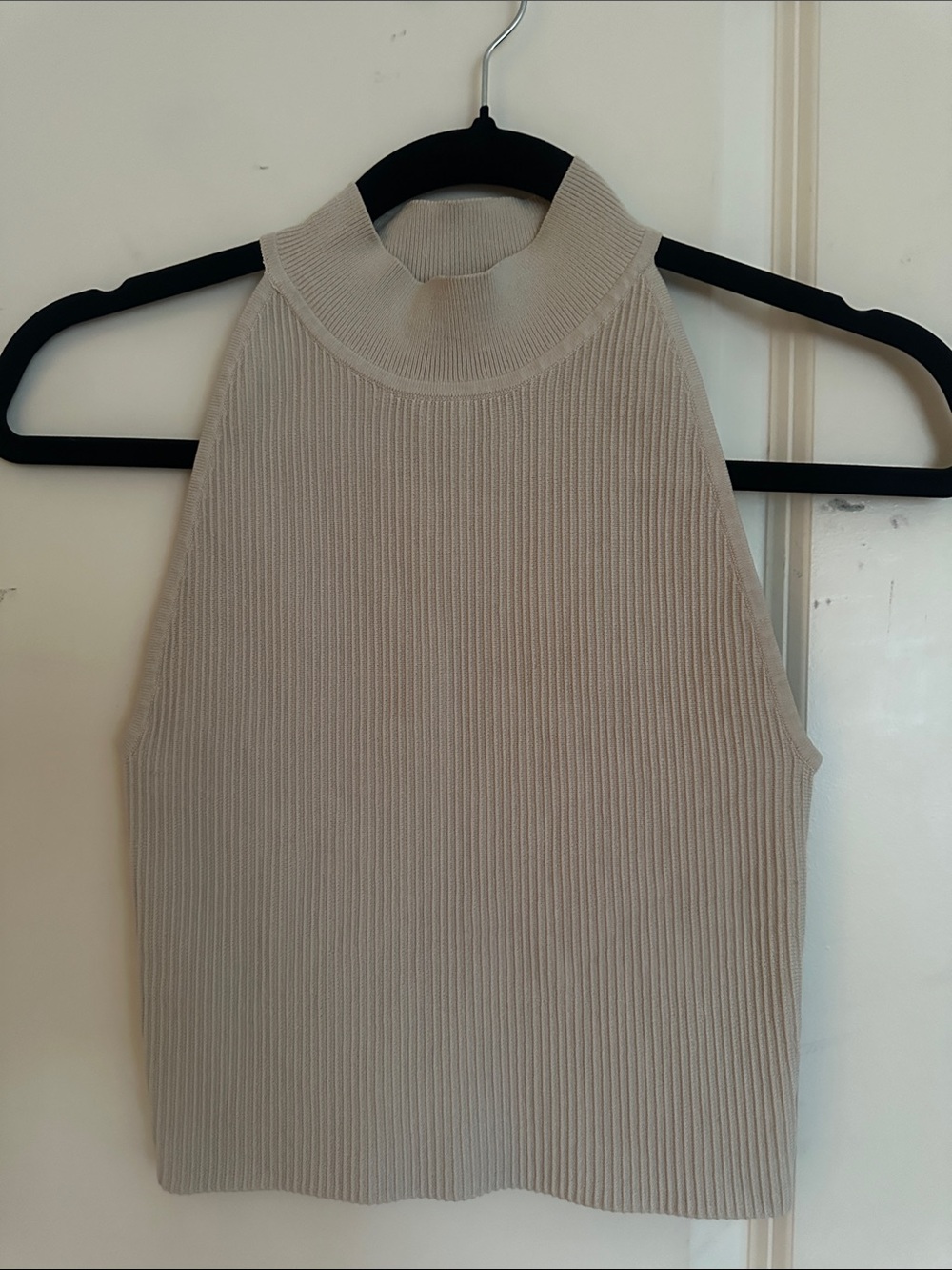 : Aritzia Babaton Ribbed Mock-Neck Tank Top - Cream